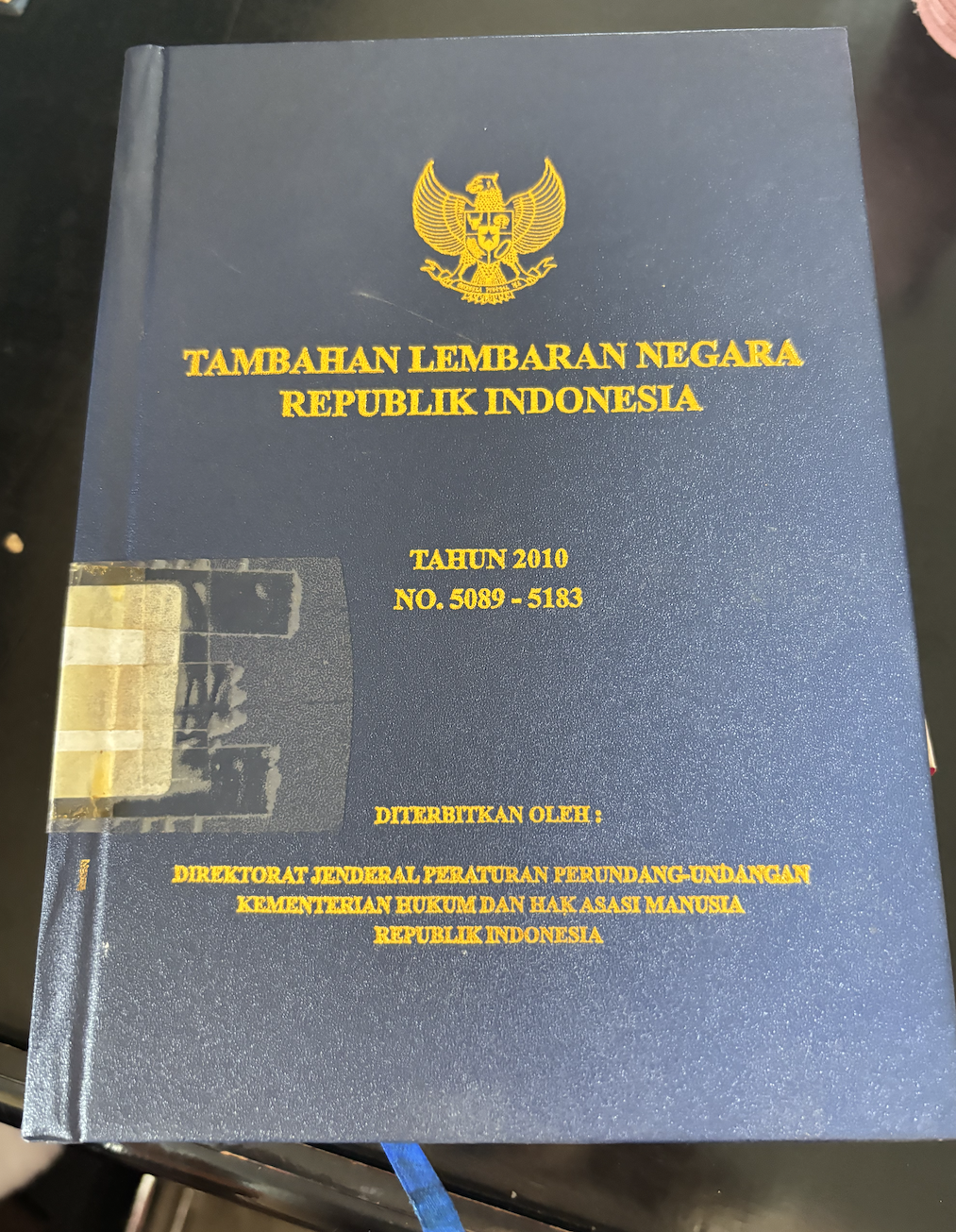 Cover Tambahan Lembaran Negara Republik Indonesia Tahun 2010 No. 5089-5183
