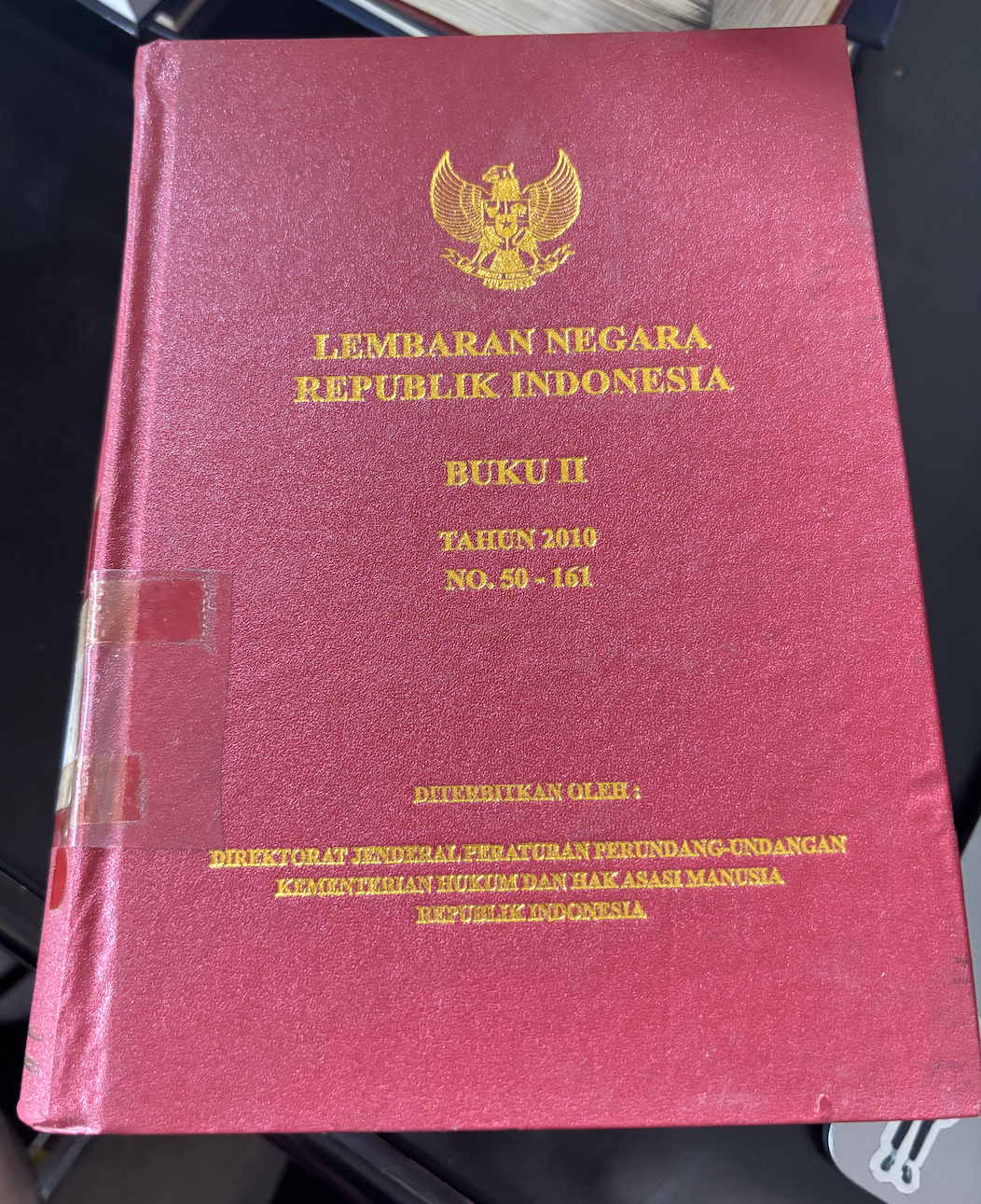 Cover Lembaran Negara Republik Indonesia Buku II Tahun 2010 No. 50-161