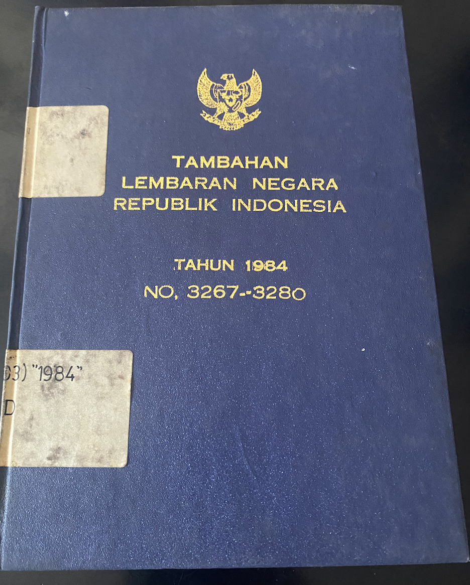 Cover Tambahan Lembaran Negara Republik Indonesia Tahun 1984 No. 3267-3280
