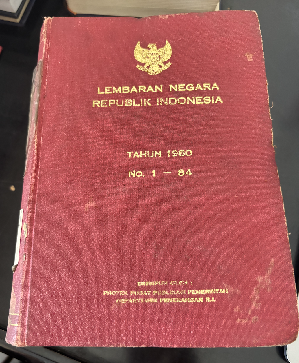 Cover Lembaran Negara Republik Indonesia Tahun 1980 No. 1-84