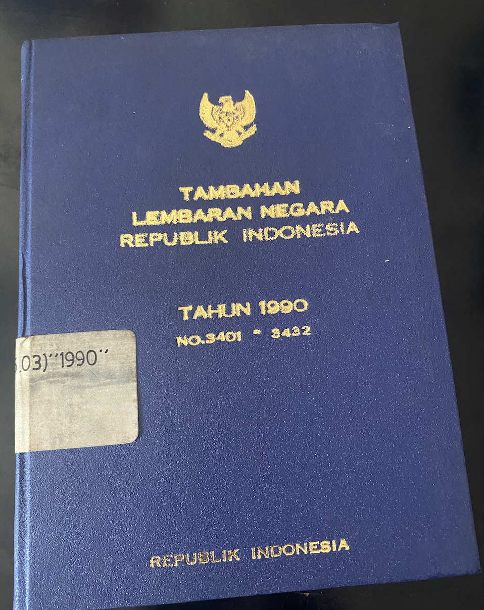 Cover Tambahan Lembaran Negara Republik Indonesia Tahun 1990 No. 3401-3432