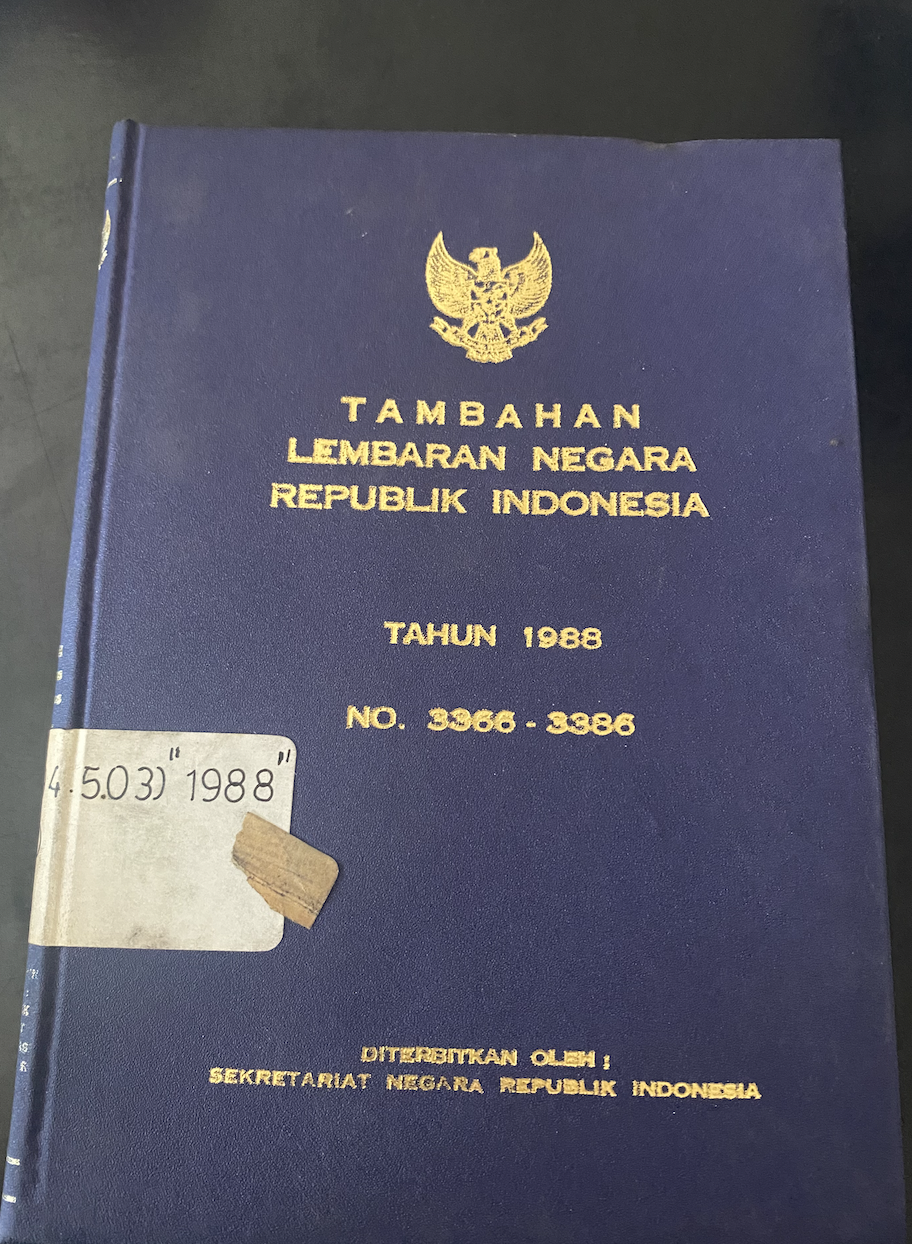 Cover Tambahan Lembaran Negara Republik Indonesia Tahun 1988 No. 3366-3386