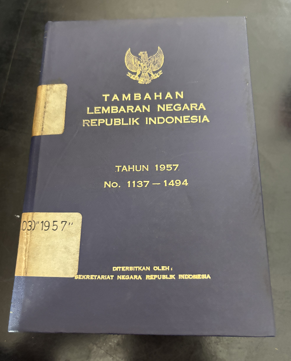 Cover Tambahan Lembaran Negara Republik Indonesia Tahun 1957 No. 1137-1494