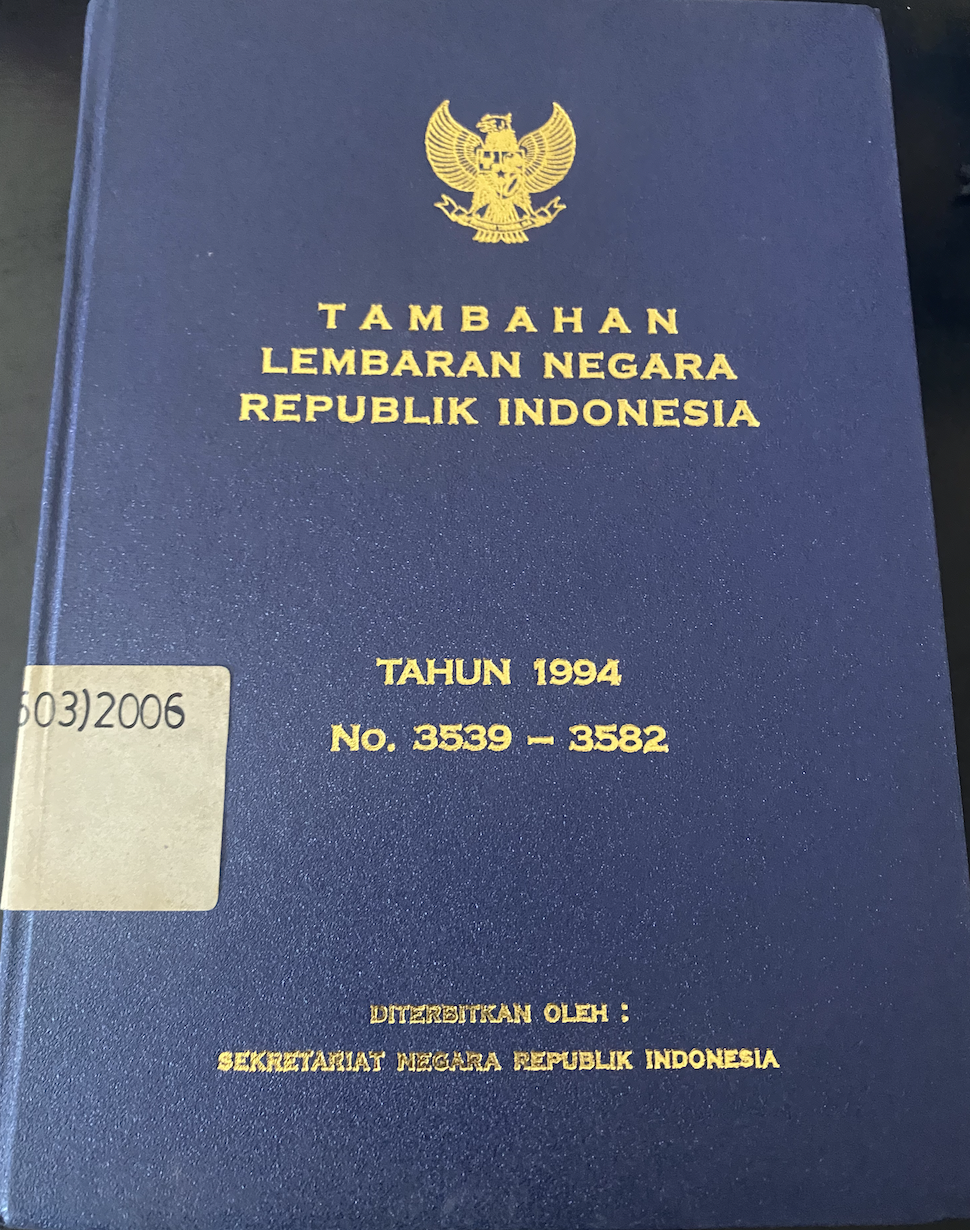 Cover Tambahan Lembaran Negara Republik Indonesia Tahun 1988 No. 3366-3386