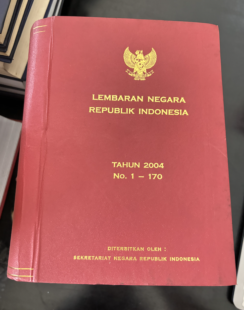 Cover Lembaran Negara Republik Indonesia Tahun 2004 No. 1-170