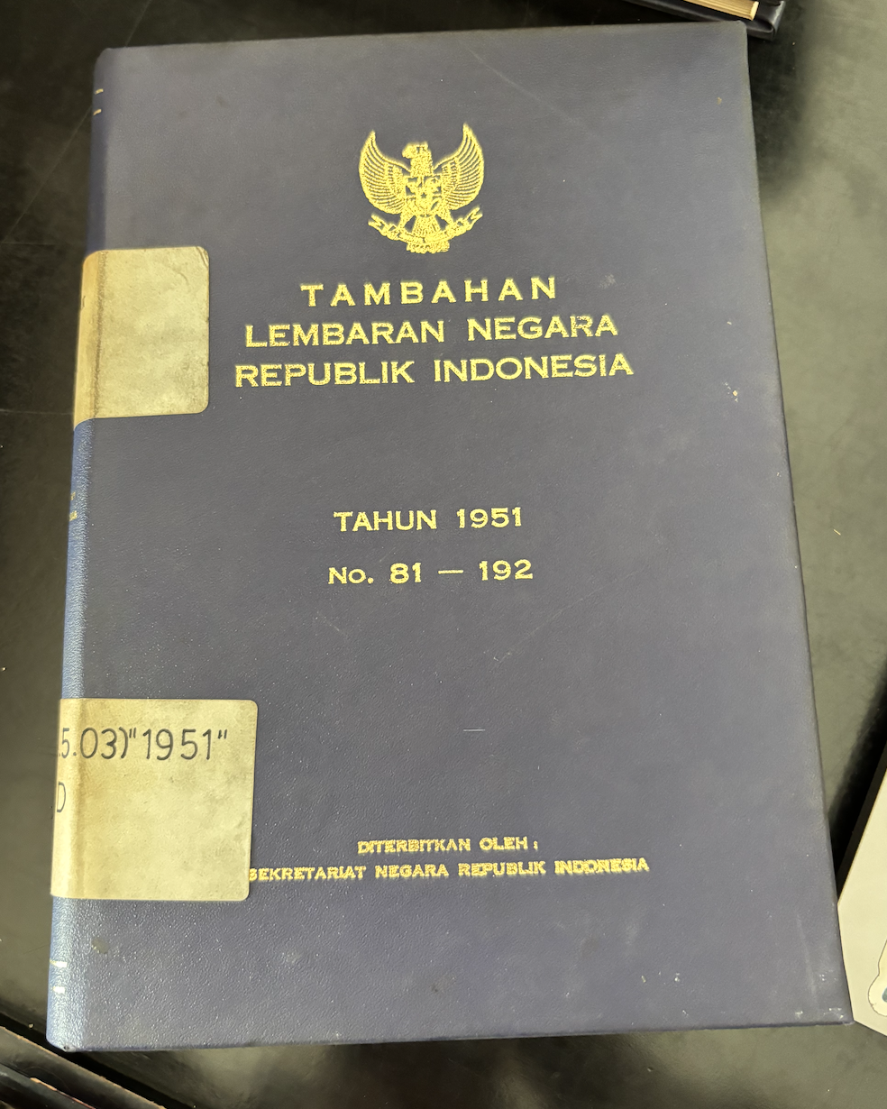 Cover Tambahan Lembaran Negara Republik Indonesia Tahun 1951 No. 81-192