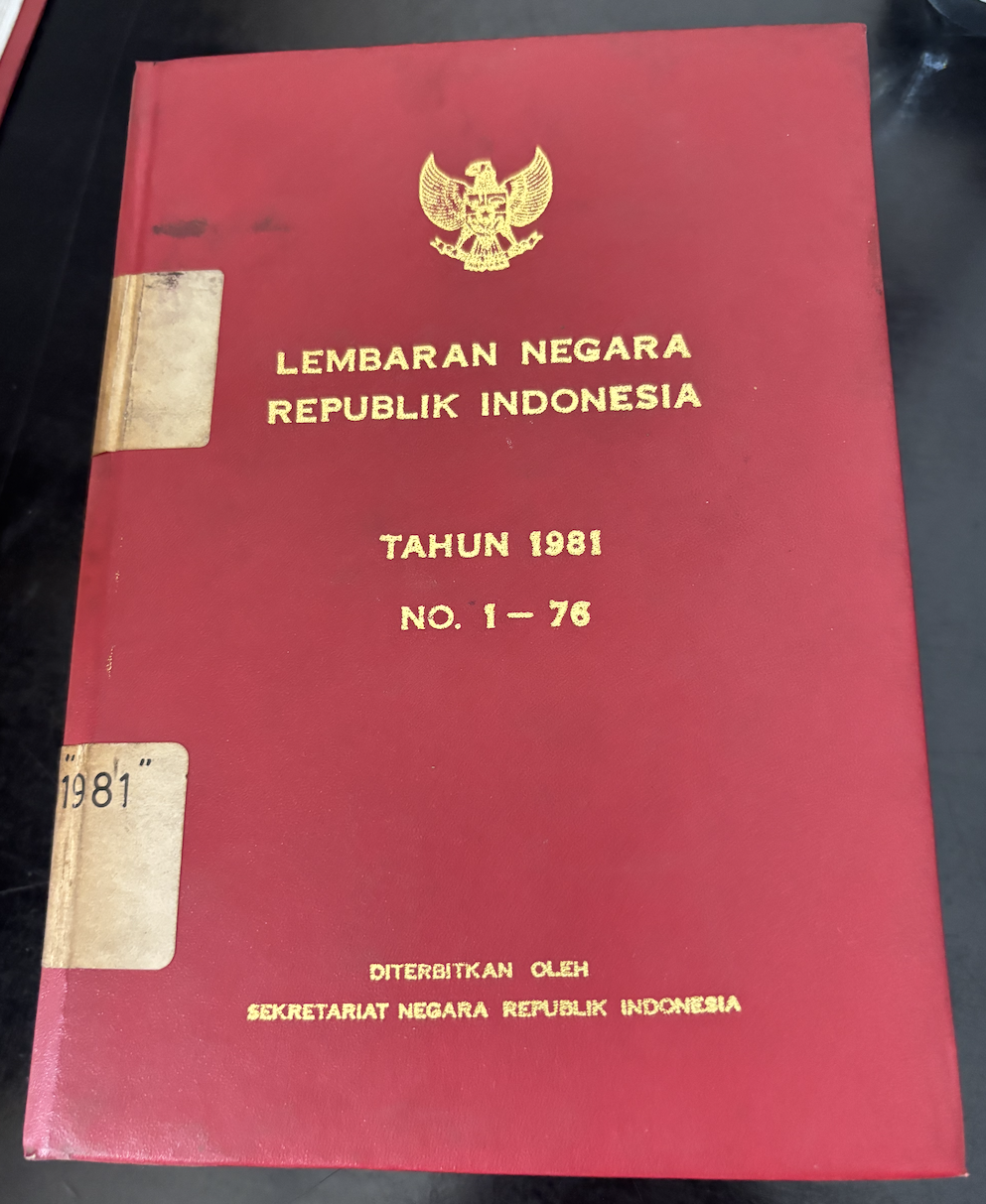 Cover Lembaran Negara Republik Indonesia Tahun 1981 No. 1-76