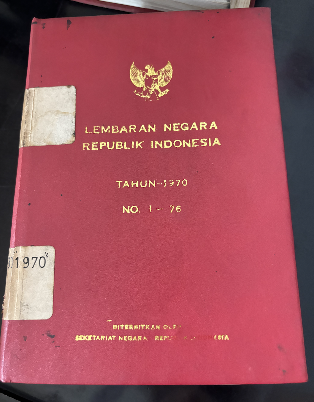 Cover Lembaran Negara Republik Indonesia Tahun 1970 No. 1-76