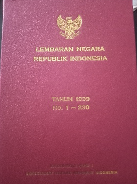 Cover Lembaran Negara Republik Indonesia Tahun 1999 No.1-230