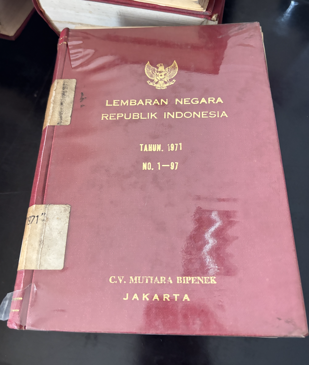 Cover Lembaran Negara Republik Indonesia Tahun 1970 No. 1-76