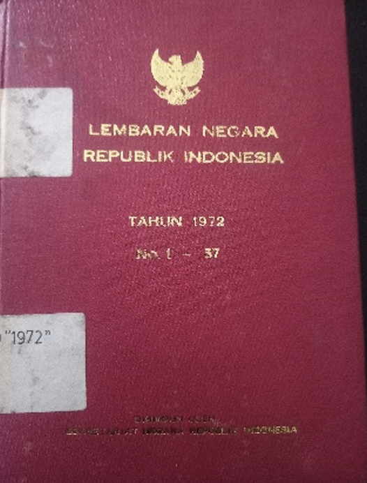 Cover Lembaran Negara Republik Indonesia Tahun 1972 No. 1-57