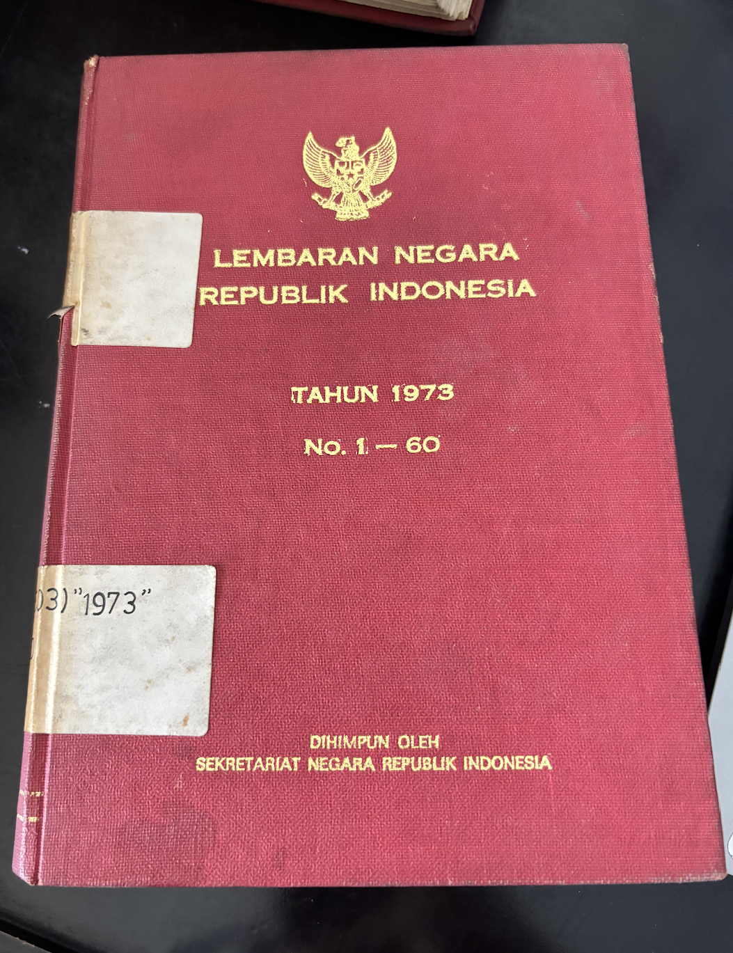 Cover Lembaran Negara Republik Indonesia Tahun 1973 No. 1-60