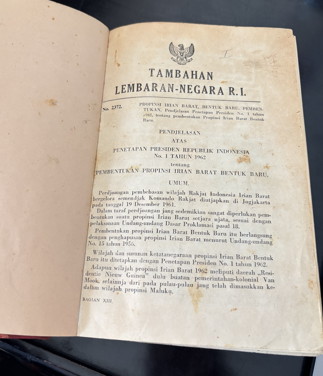 Cover Lembaran Negara Republik Indonesia Tahun 1962 No. 2372-2522