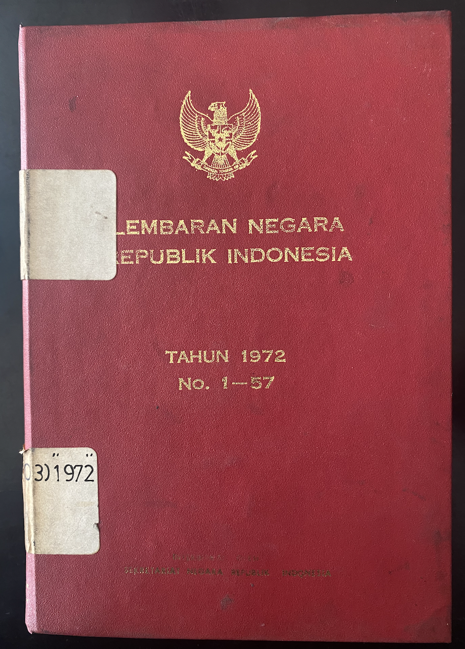 Cover Lembaran Negara Republik Indonesia Tahun 1972 No. 1-57