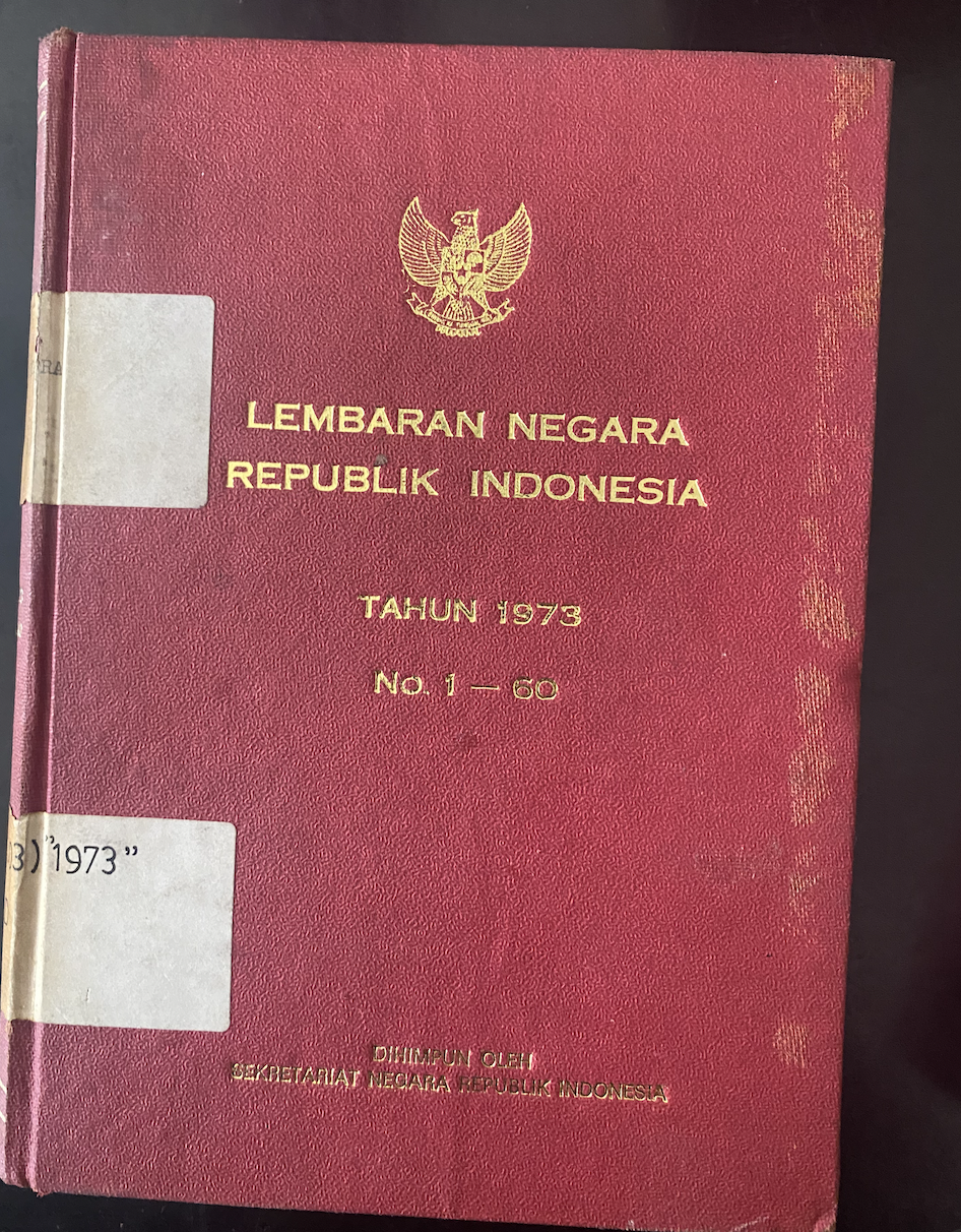 Cover Lembaran Negara Republik Indonesia Tahun 1973 No. 1-60