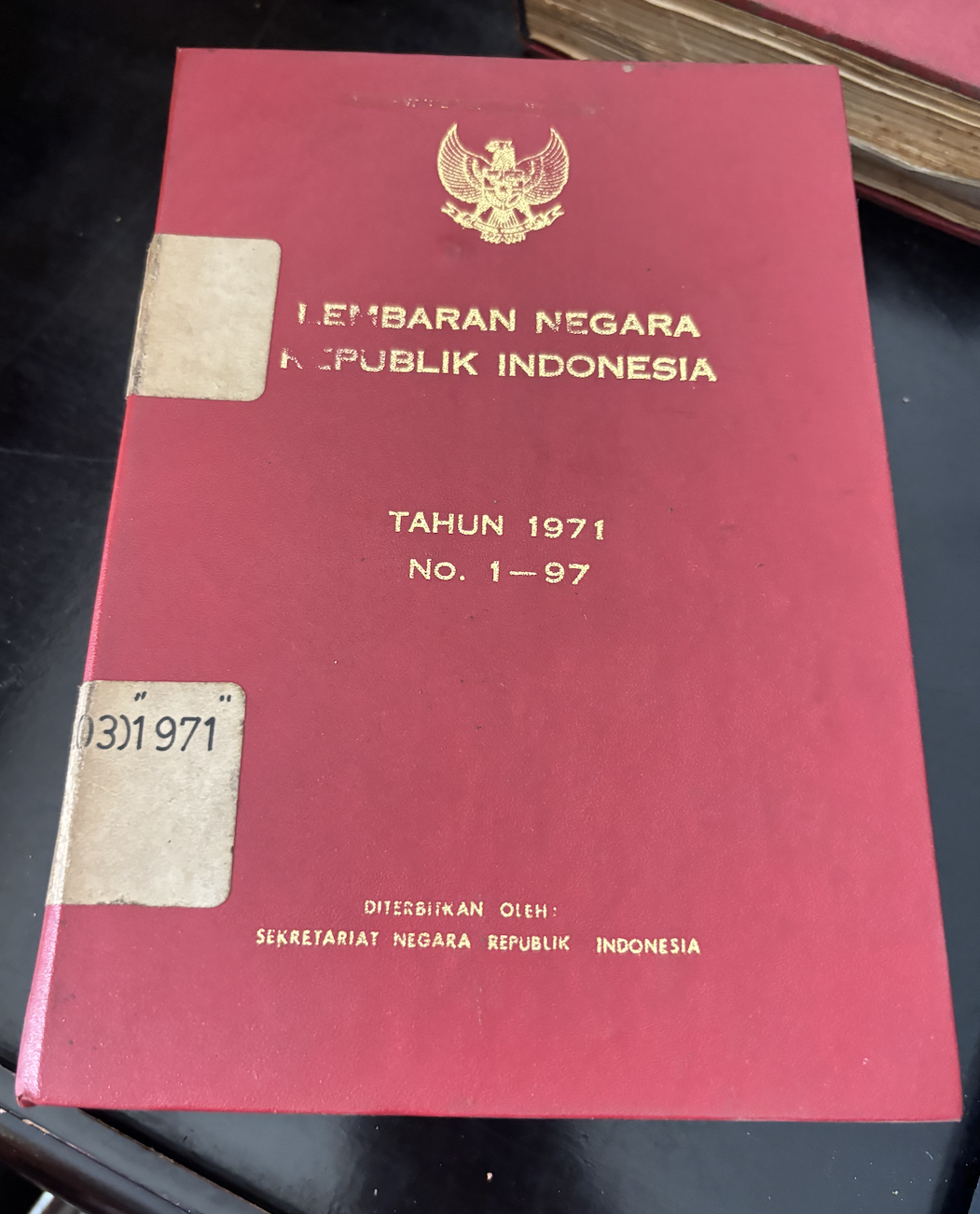 Cover Lembaran Negara Republik Indonesia Tahun 1971 No. 1-97