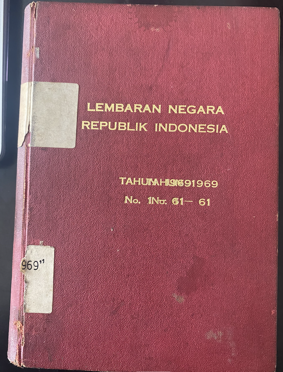 Cover Lembaran Negara Republik Indonesia Tahun 1969 No. 1-61