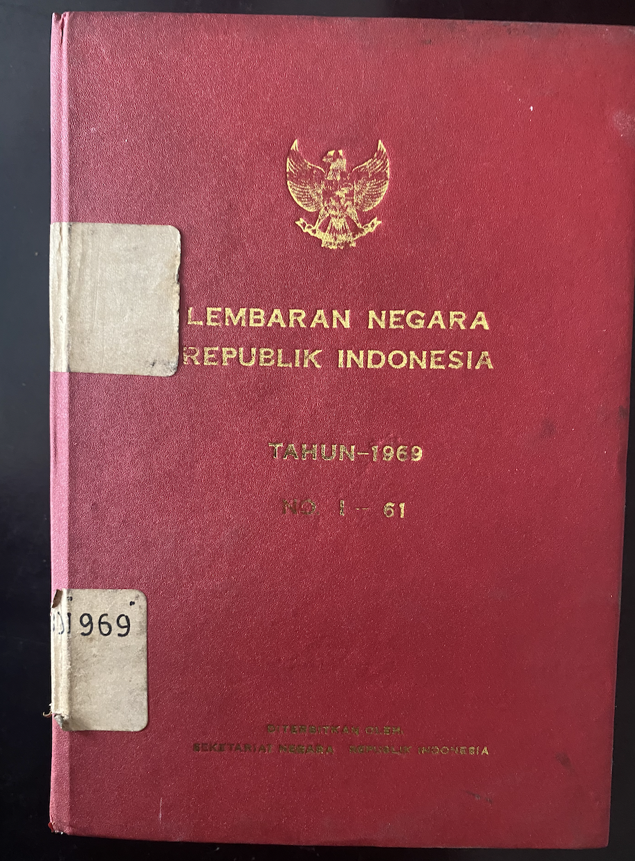 Cover Lembaran Negara Republik Indonesia Tahun 1969 No. 1-61