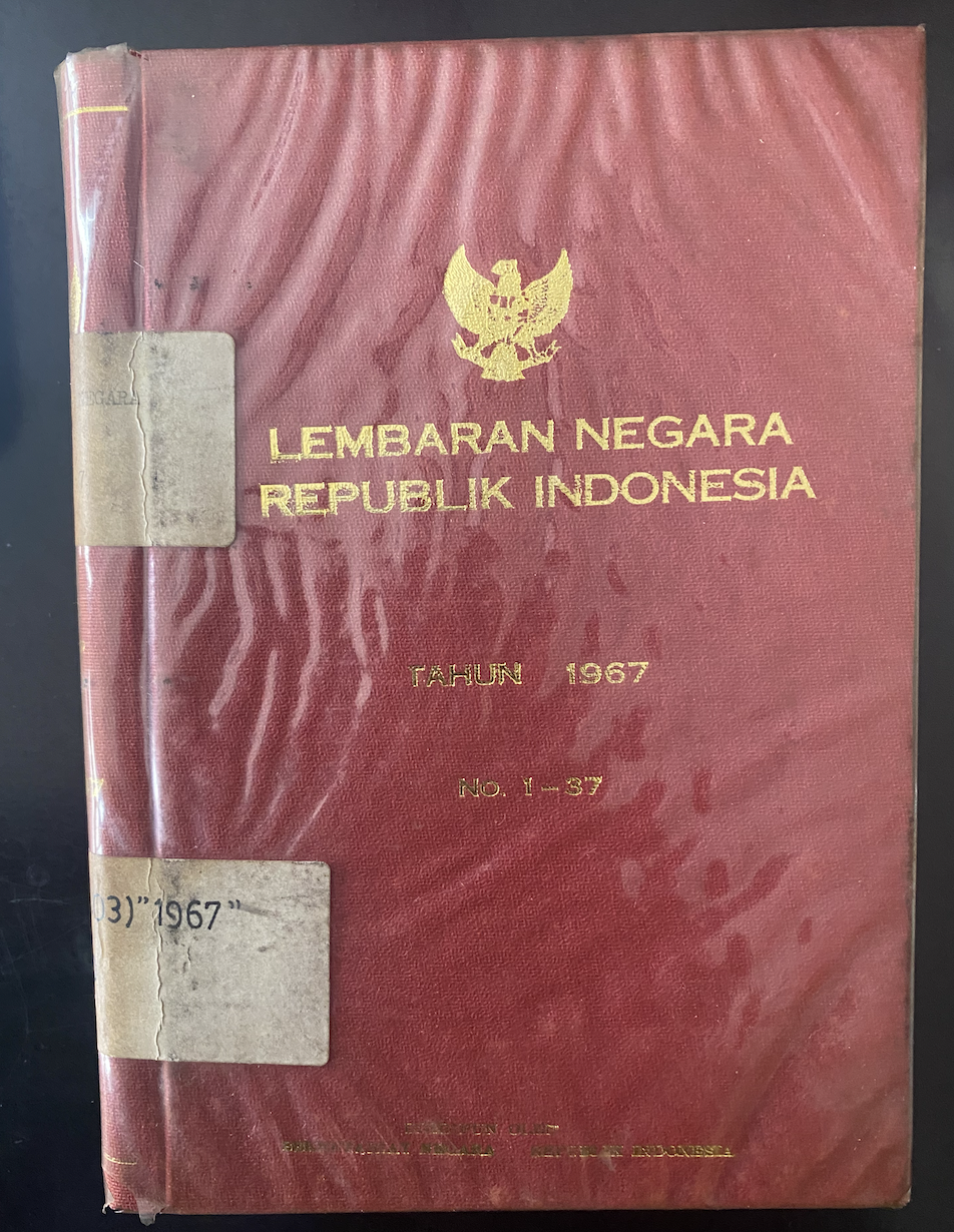Cover Lembaran Negara Republik Indonesia Tahun 1967 No. 1-37