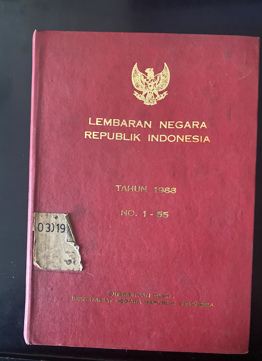 Cover Lembaran Negara Republik Indonesia Tahun 1988 No. 1-55