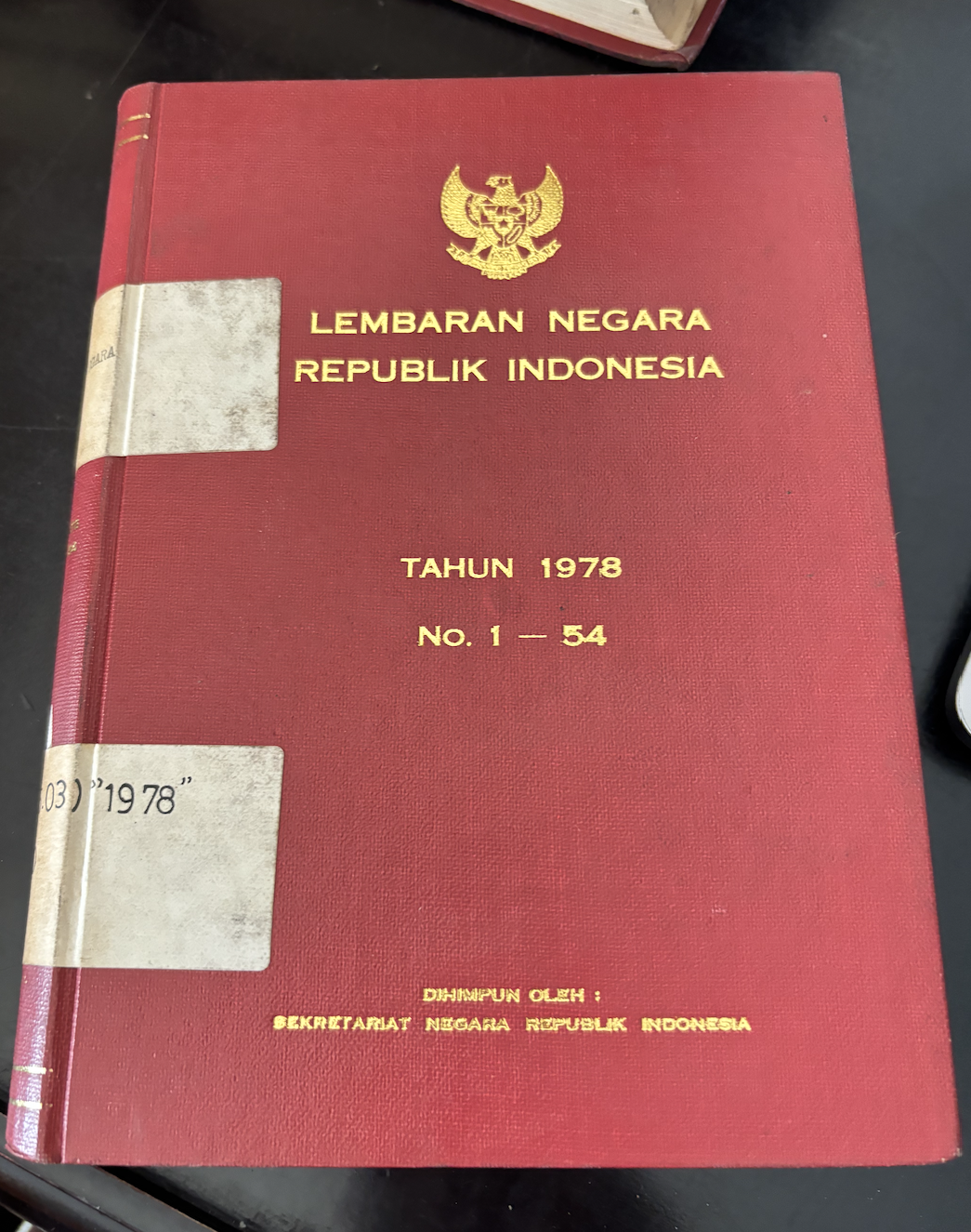 Cover Lembaran Negara Republik Indonesia Tahun 1978 No. 1-54