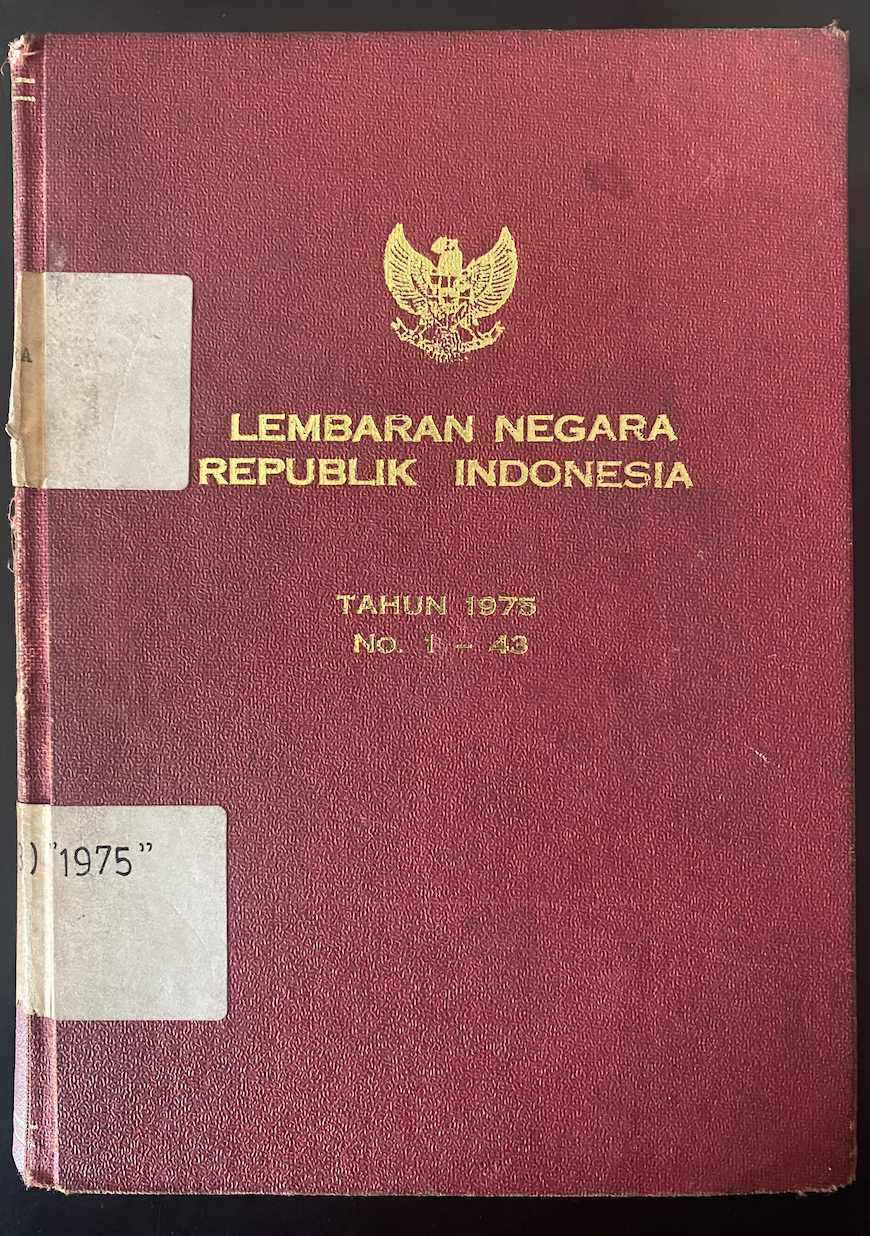 Cover Lembaran Negara Republik Indonesia Tahun 1975 No. 1-43