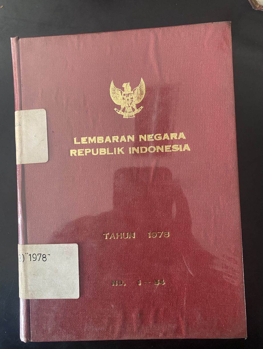 Cover Lembaran Negara Republik Indonesia Tahun 1978 No. 1-54