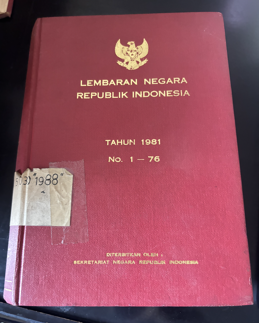 Cover Lembaran Negara Republik Indonesia Tahun 1981 No. 1-76