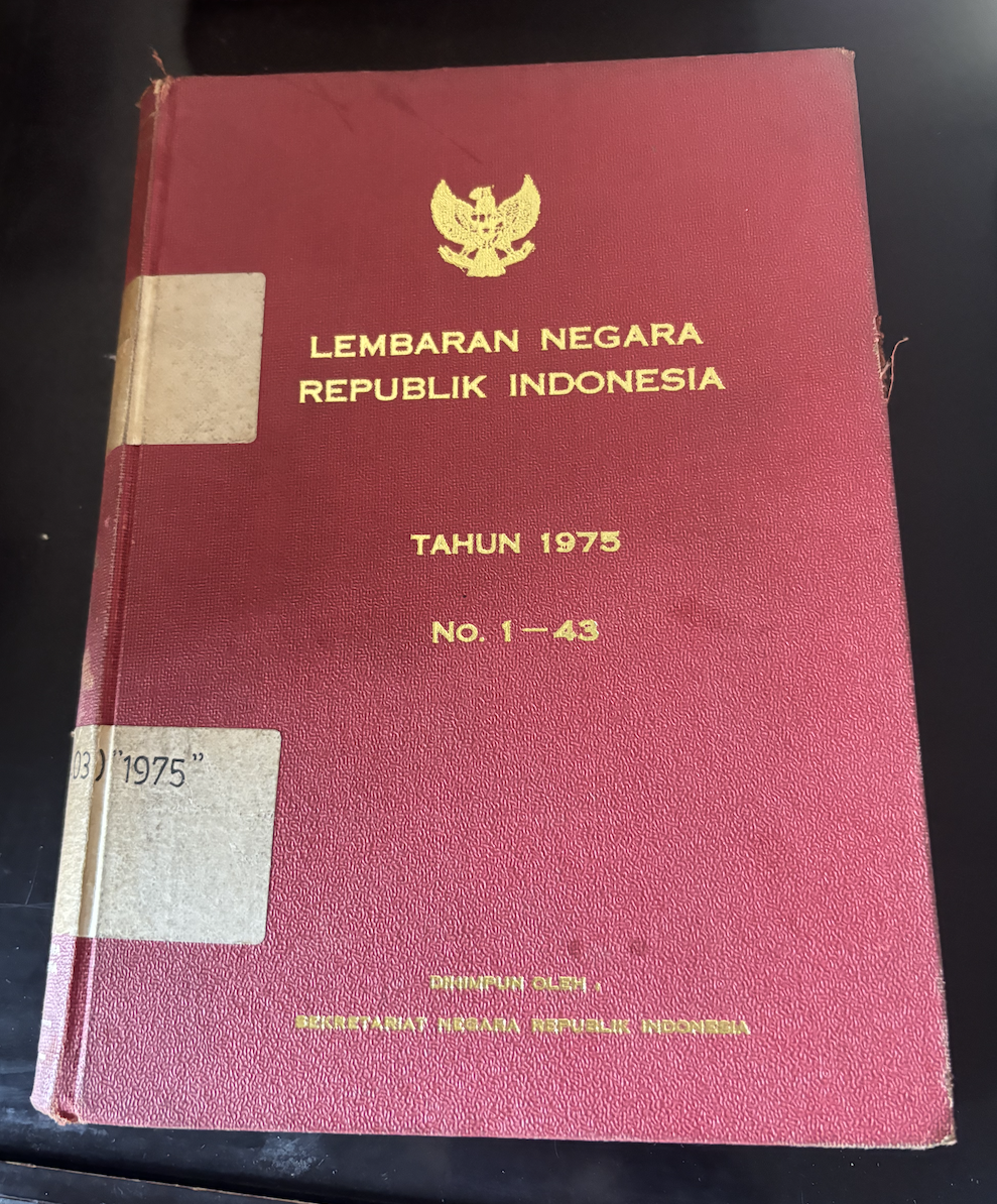Cover Lembaran Negara Republik Indonesia Tahun 1975 No. 1-43