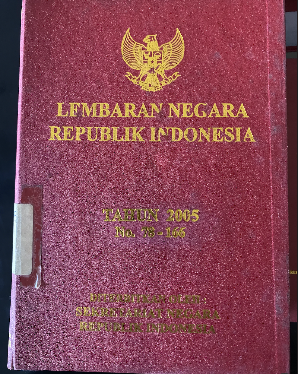 Cover Lembaran Negara Republik Indonesia Tahun 2005 No. 78-166