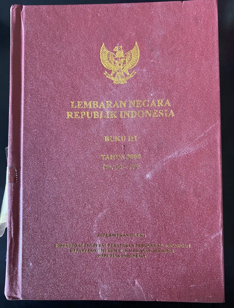 Cover Lembaran Negara Republik Indonesia Buku III Tahun 2008 No. 83-170