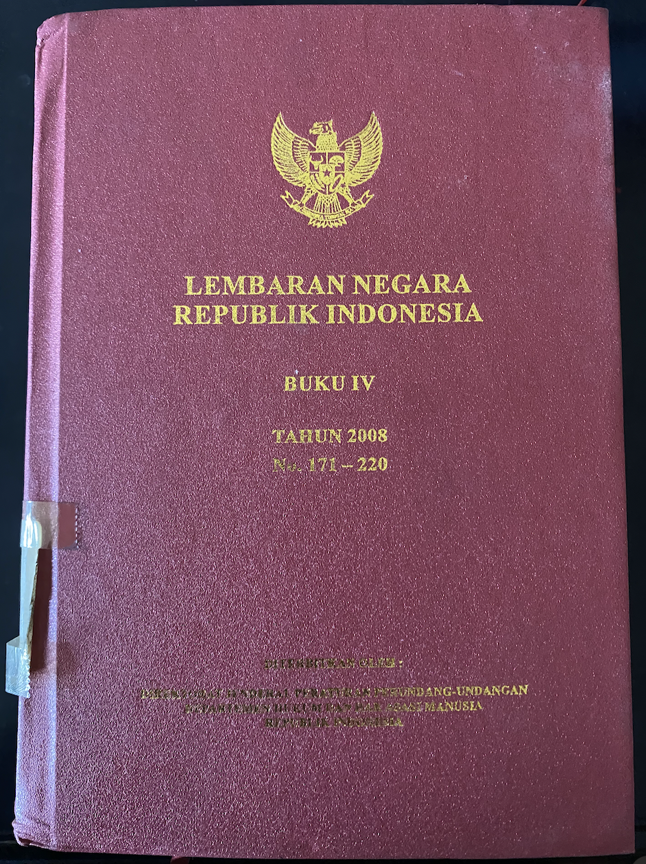 Cover Lembaran Negara Republik Indonesia Buku IV Tahun 2008 No. 171-220