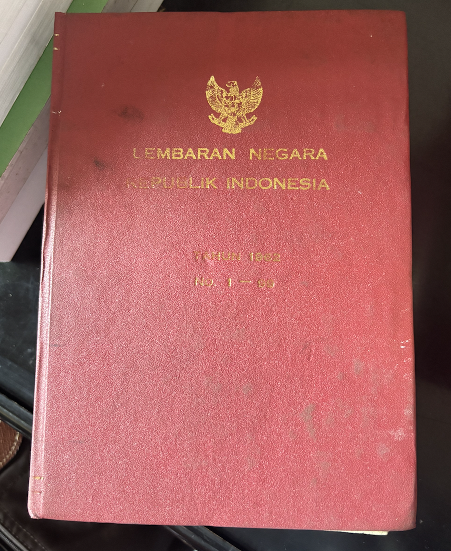 Cover Lembaran Negara Republik Indonesia Tahun 1962 No. 1-99