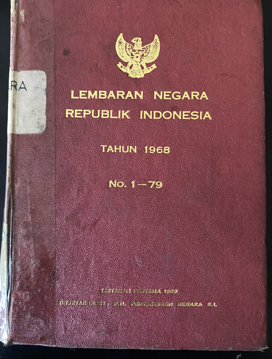 Cover Lembaran Negara Republik Indonesia Tahun 1968 No. 1-79