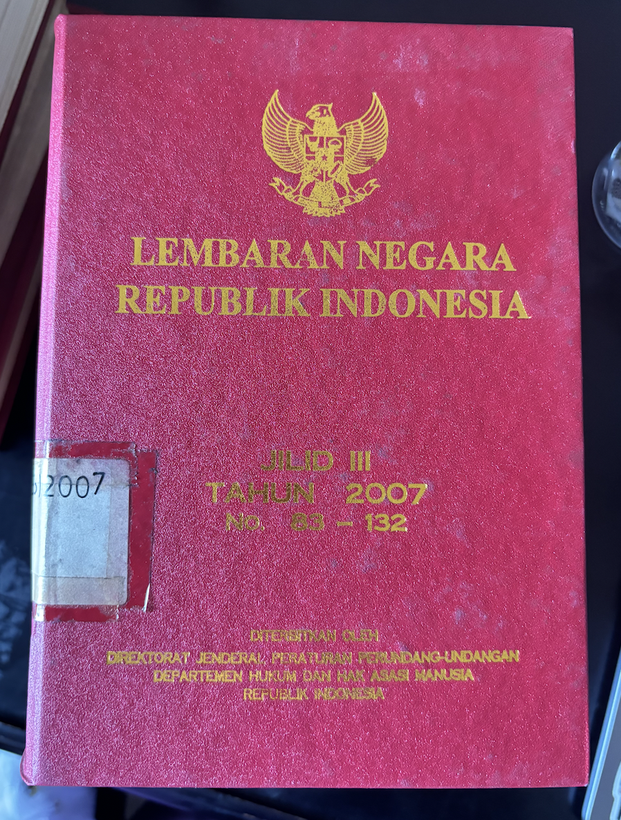 Cover Lembaran Negara Republik Indonesia Jilid III Tahun 2007 No. 83-132