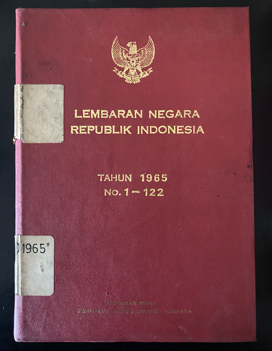 Cover Lembaran Negara Republik Indonesia Tahun 1965 No. 1-122