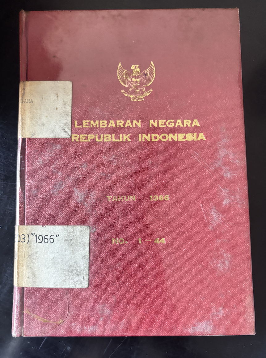 Cover Lembaran Negara Republik Indonesia Tahun 1966 No. 1-44