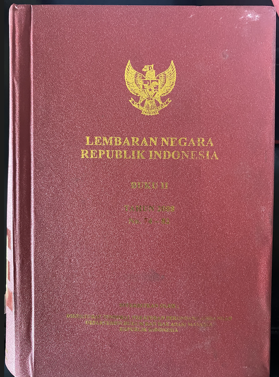Cover Lembaran Negara Republik Indonesia Buku II Tahun 2008 No. 4-82