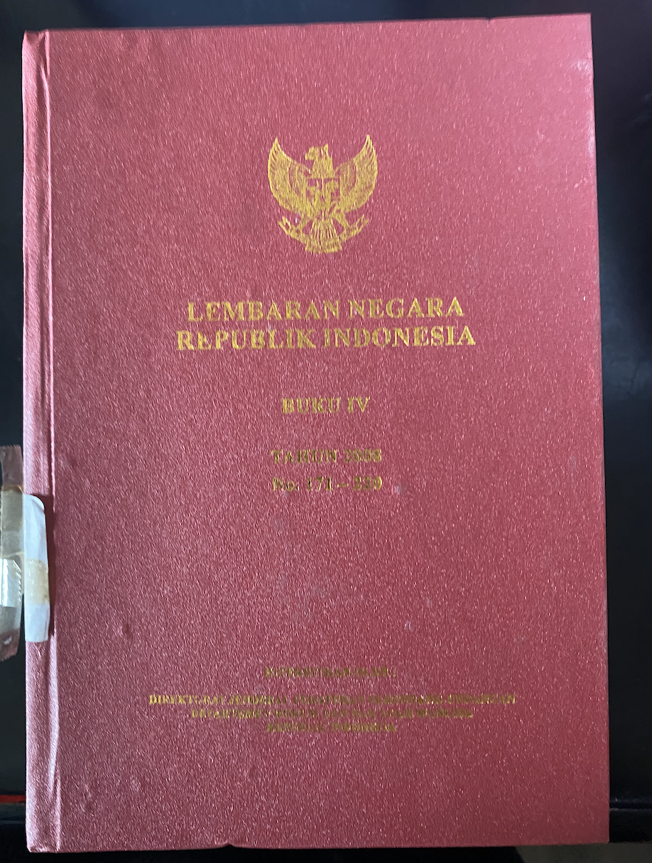 Cover Lembaran Negara Republik Indonesia Buku IV Tahun 2008 No. 171-220