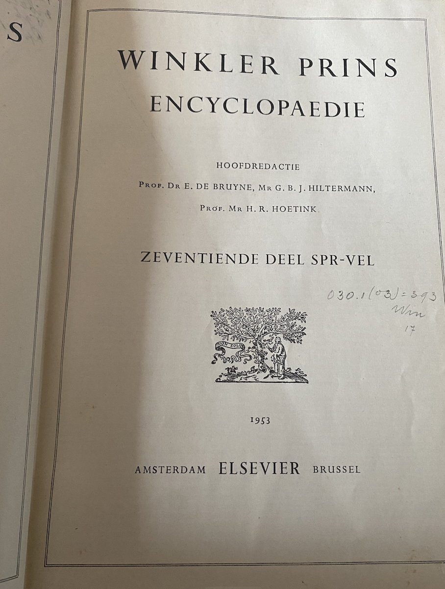Cover Winkler Prins Encyclopaedie Zeventiende Deel Spr-Vel