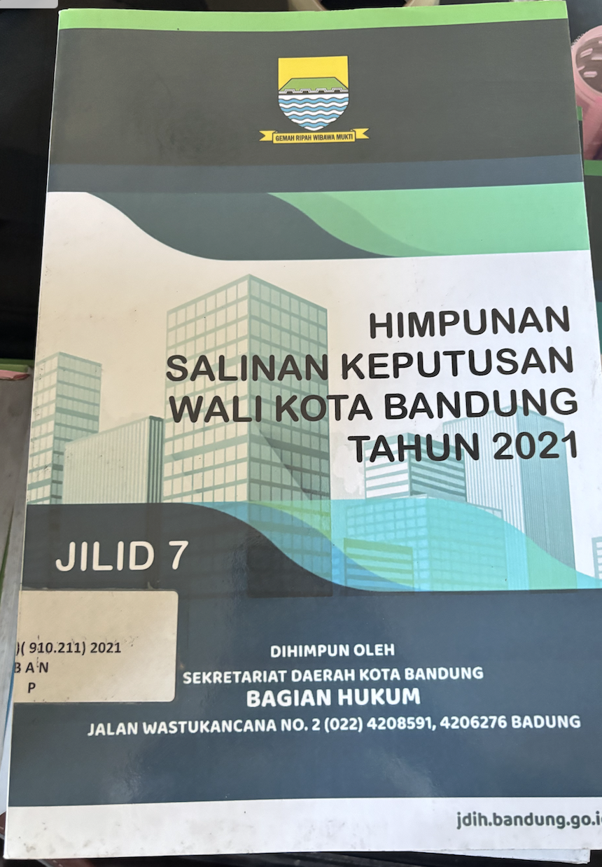 Cover Himpunan Salinan Keputusan Wali Kota Bandung Tahun 2021 Jilid 7