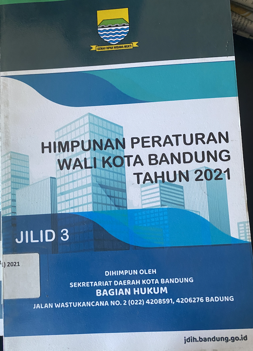 Cover Himpunan Peraturan Wali Kota Kota Bandung Tahun 2021 Jilid 3