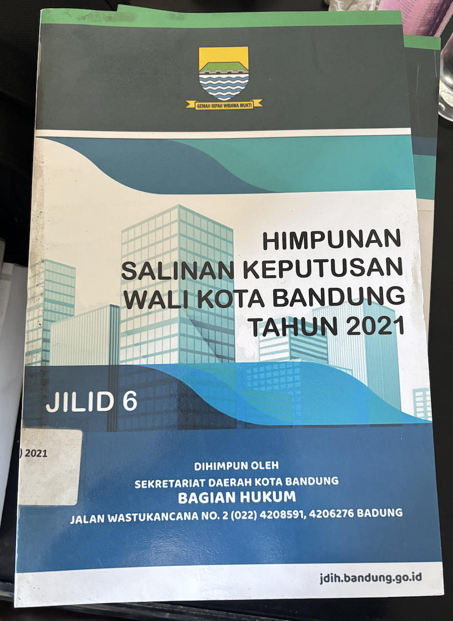 Cover Himpunan Salinan Keputusan Wali Kota Bandung Tahun 2021 Jilid 6