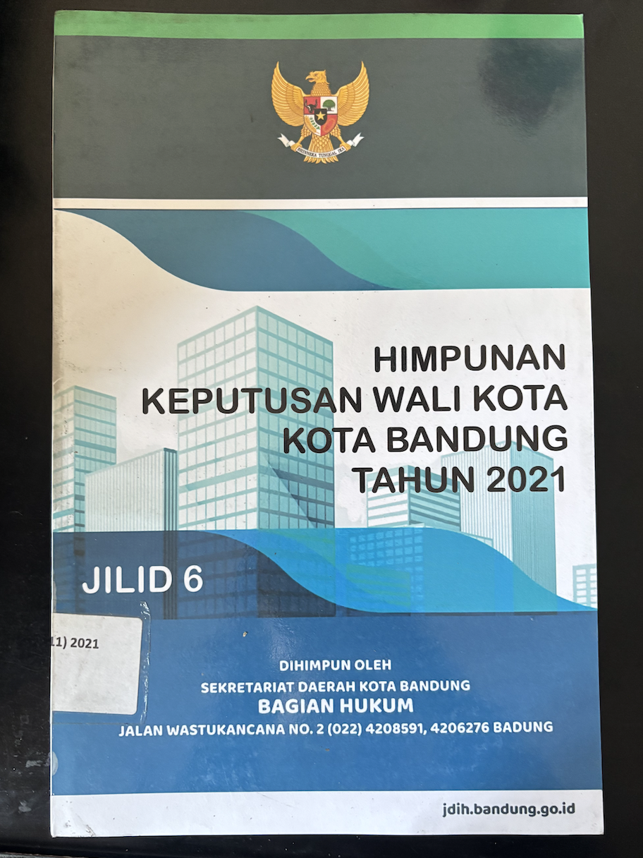 Cover Himpunan Keputusan Wali Kota Kota Bandung Tahun 2021 Jilid 6