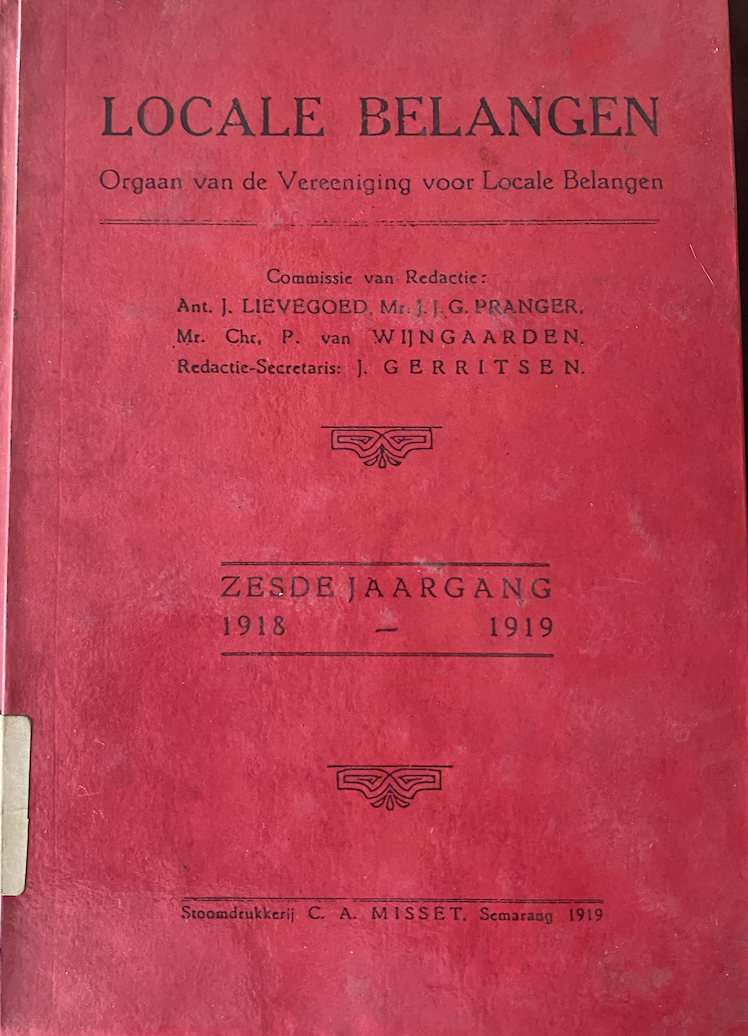 Cover Locale Belangen Zesde Jaargang 1918 - 1919