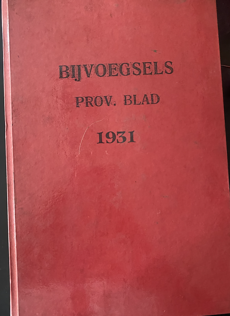 Cover Bijvoegsels Prov. Blad 1931