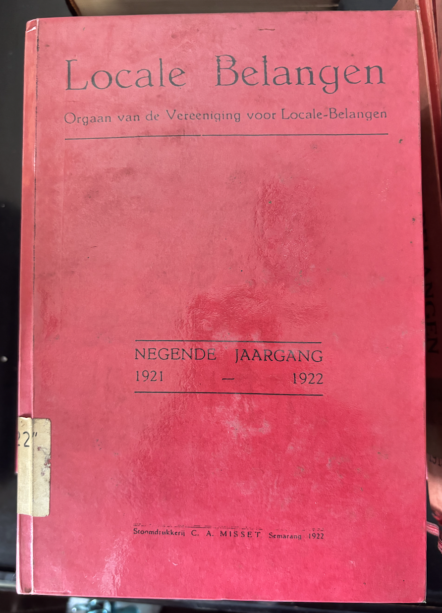 Cover Locale Belangen Negende Jaargang 1921-1922