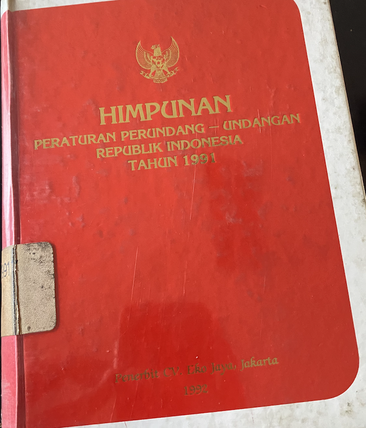 Cover Himpunan Peraturan Perundang-Undangan Republik Indonesia Tahun 1991