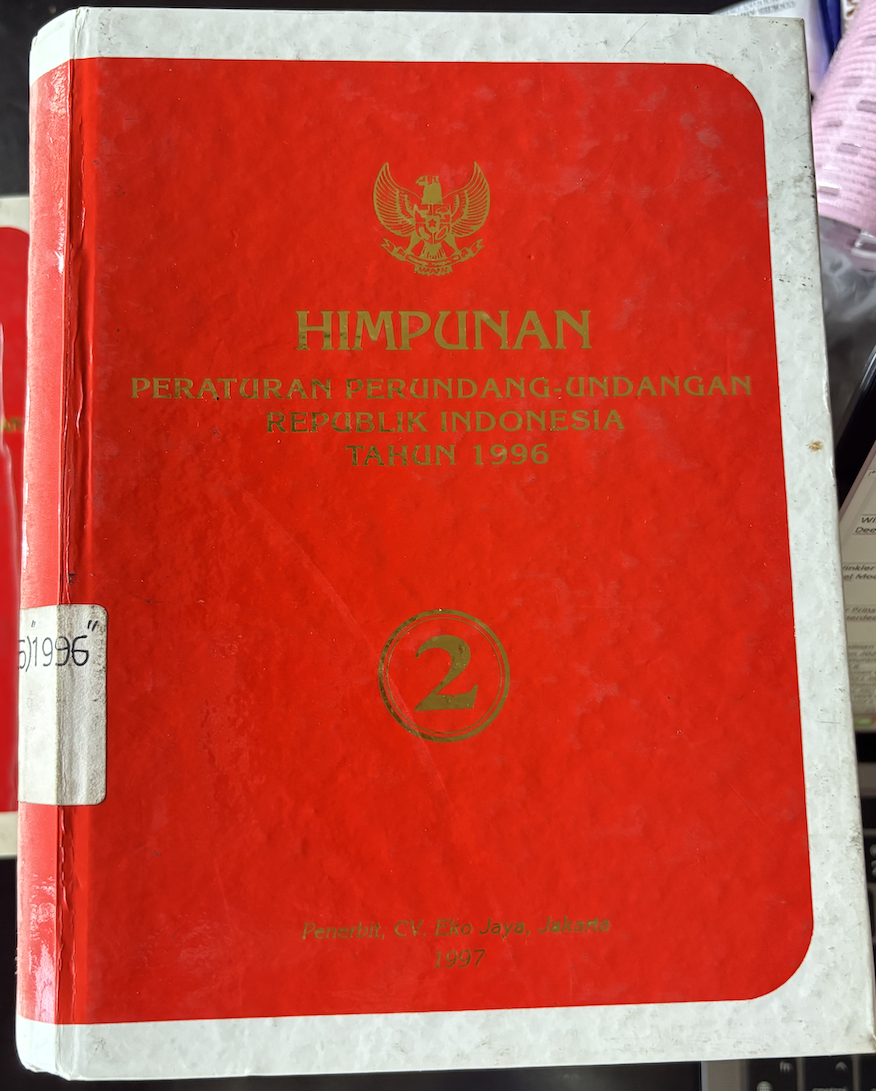 Cover Himpunan Peraturan Perundang-Undangan Republik Indonesia Tahun 1996