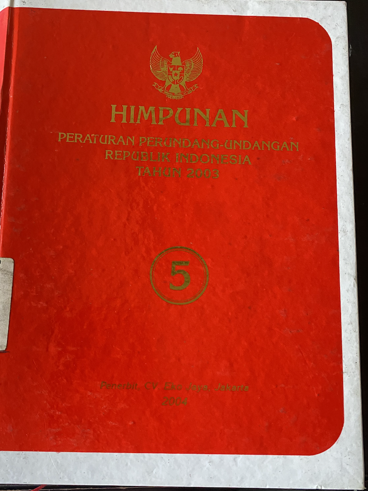 Cover Himpunan Peraturan Perundang-Undangan Republik Indonesia Tahun 2003